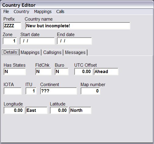 New Entity Entry Window