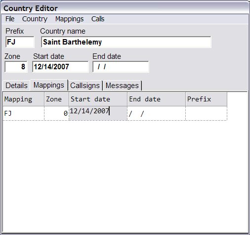 Prefix Mapping data for FJ