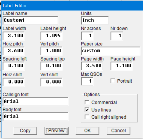 DYMO LabelWriter 450 settings