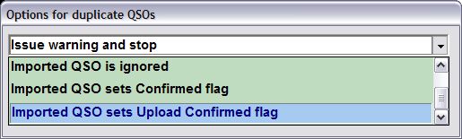 Duplicate QSO Options